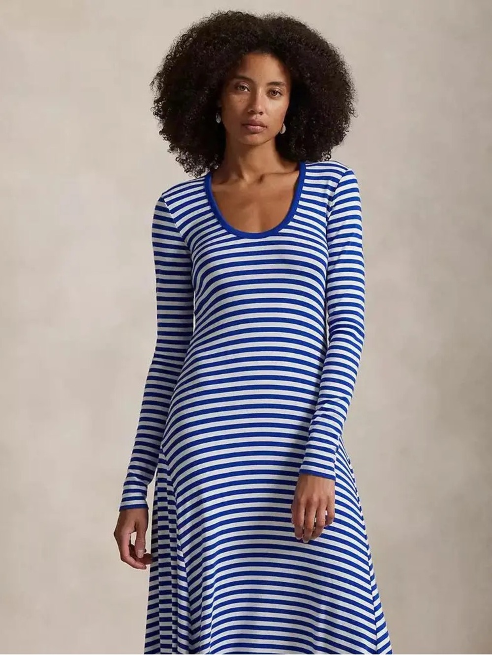 Polo by Ralph Lauren Blue and White Striped Boatneck Top